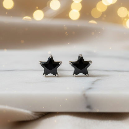 Silver Earrings Combo 4 Elegant Designs (Triangle, Star, Round, Square)