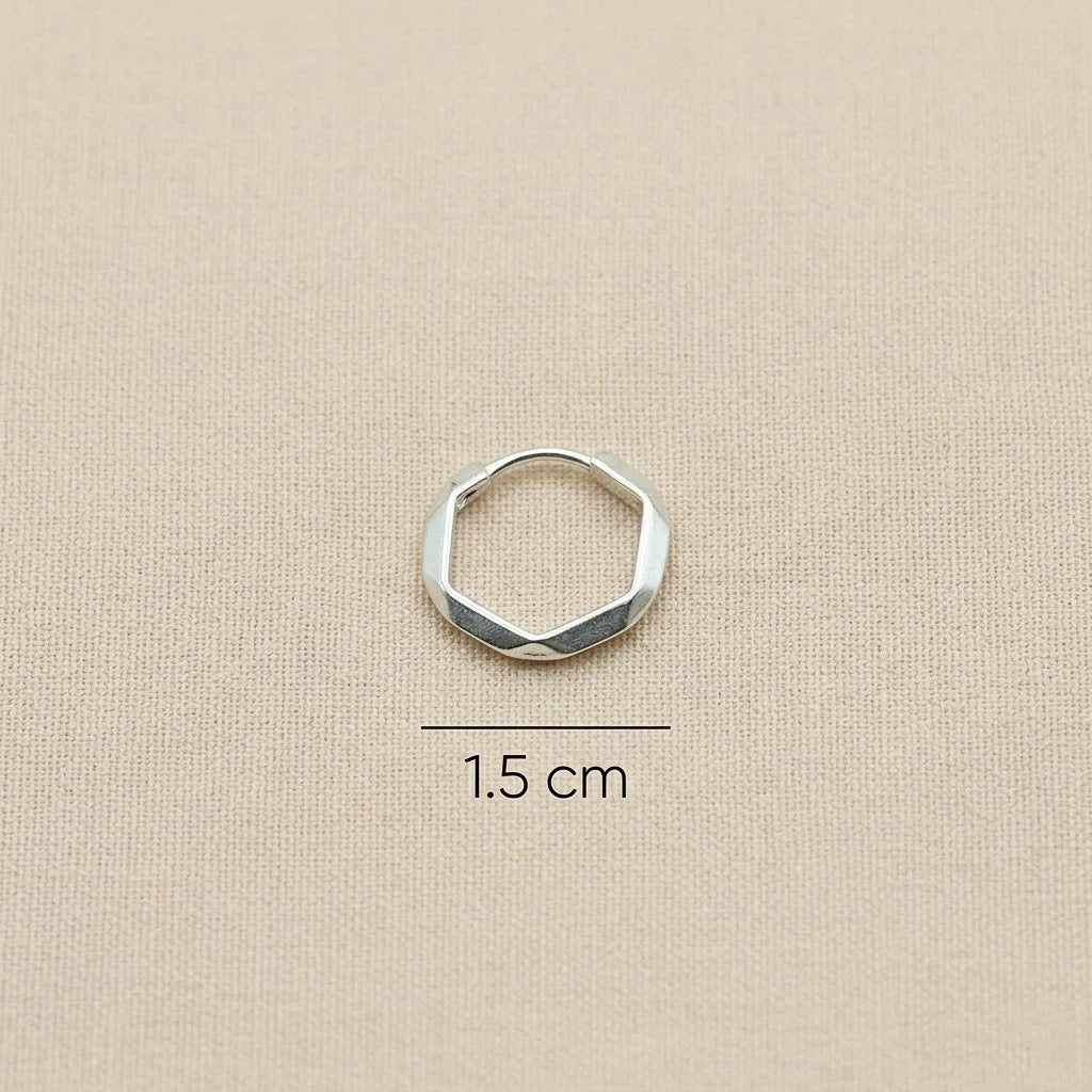 Silver Earrings for Girls Sterling Silver Minimal Geometric Hoop Earrings