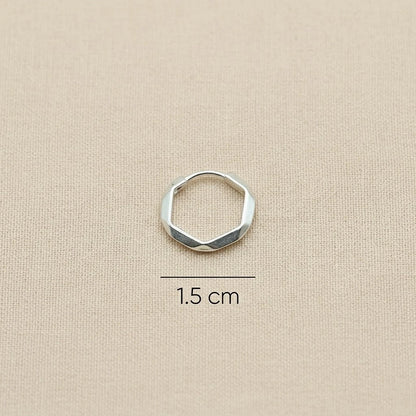 Silver Earrings for Girls Sterling Silver Minimal Geometric Hoop Earrings