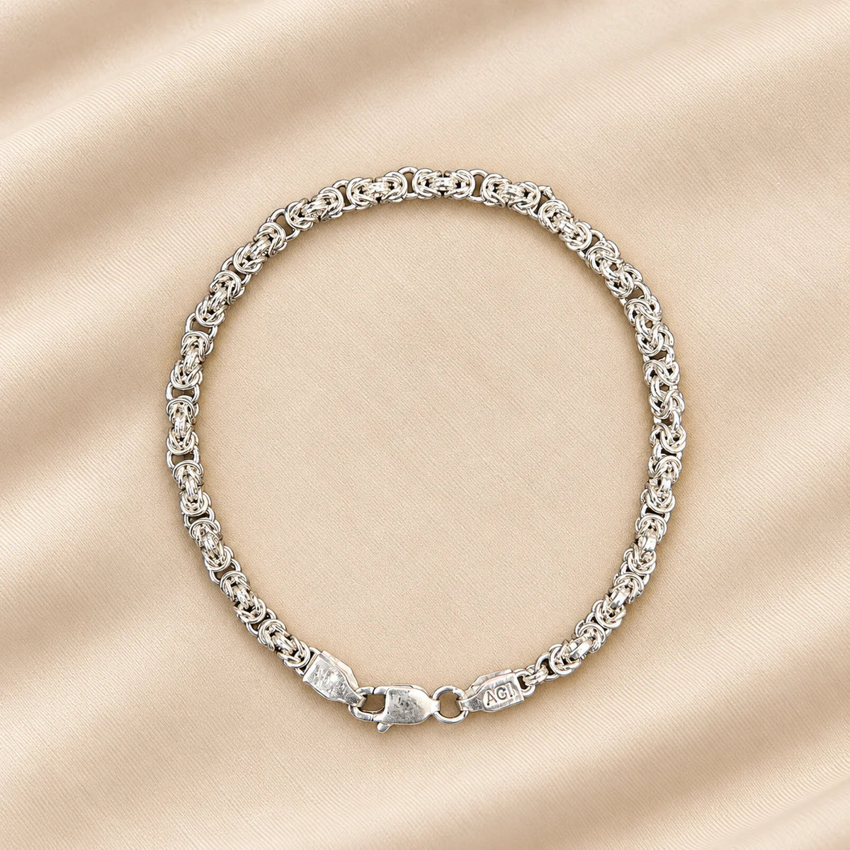 Silver Elegant Rope Link Chain Bracelet for Boys