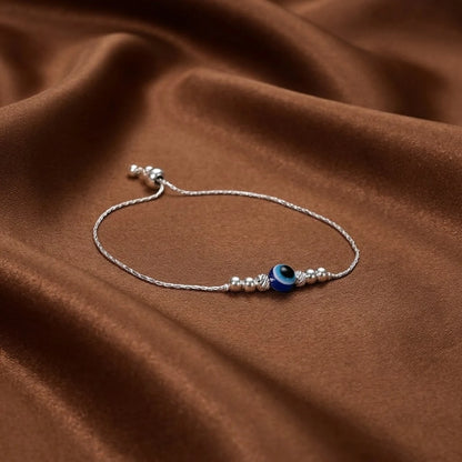 Silver Finish Evil Eye Bracelet for Girls & Women