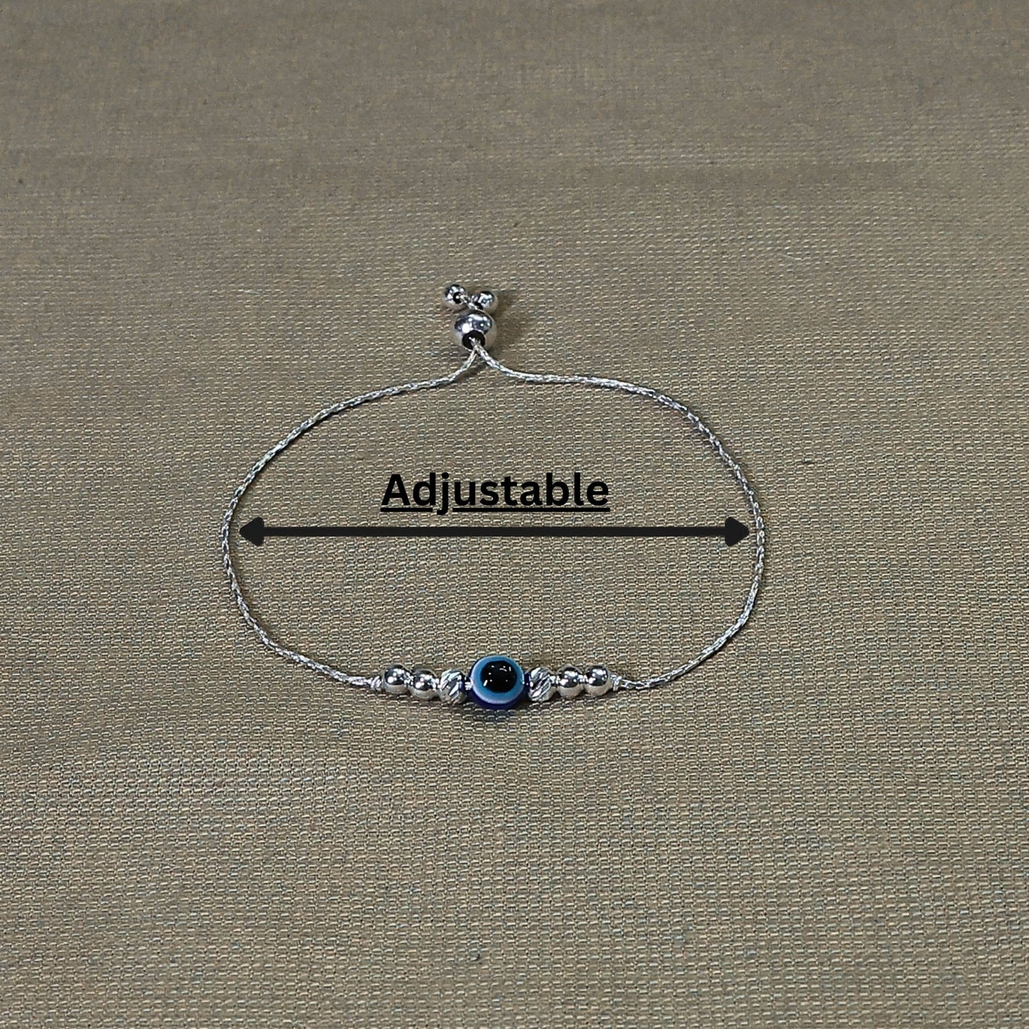 Silver Finish Evil Eye Bracelet for Girls & Women