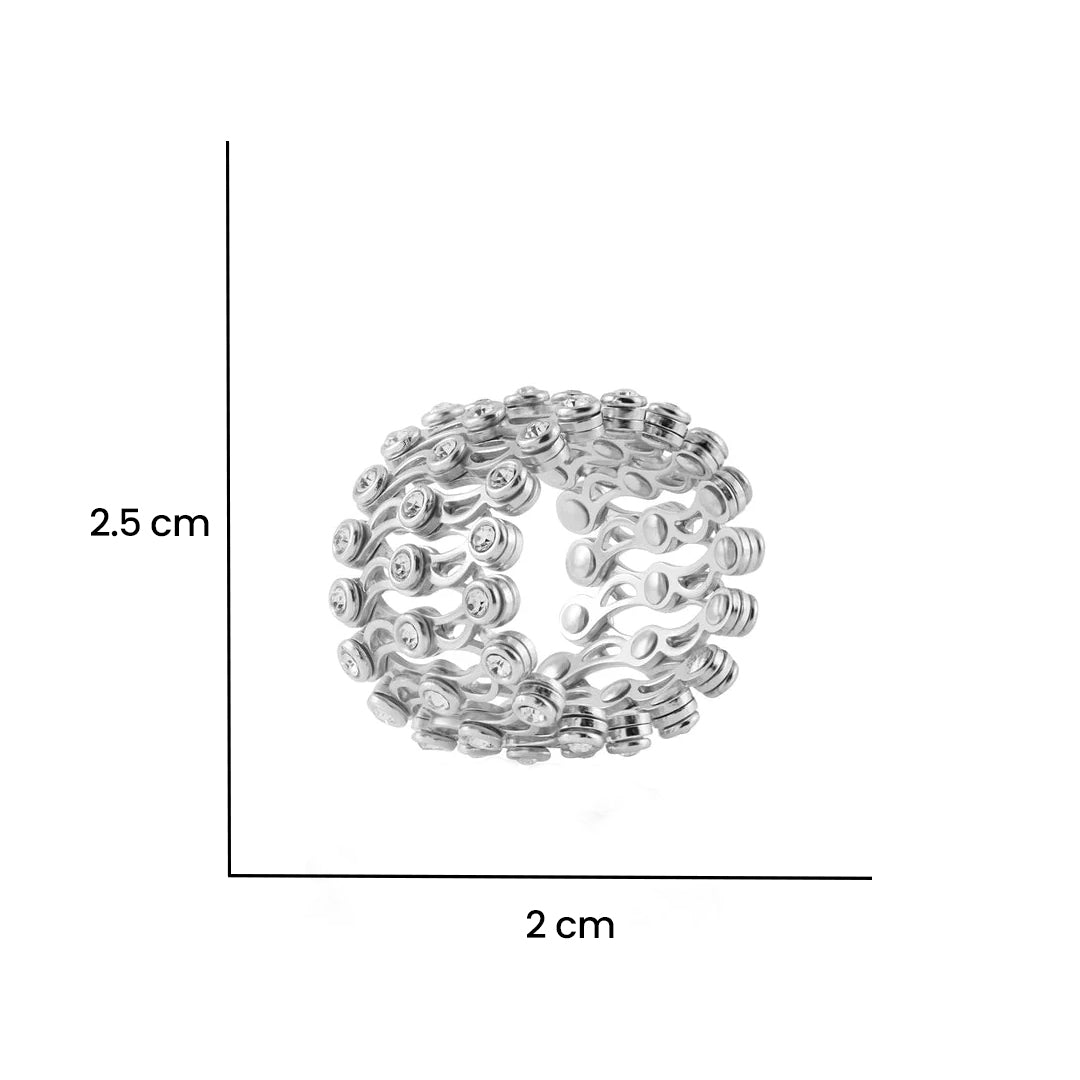 Sterling Silver Two in One Ring Cum Kada