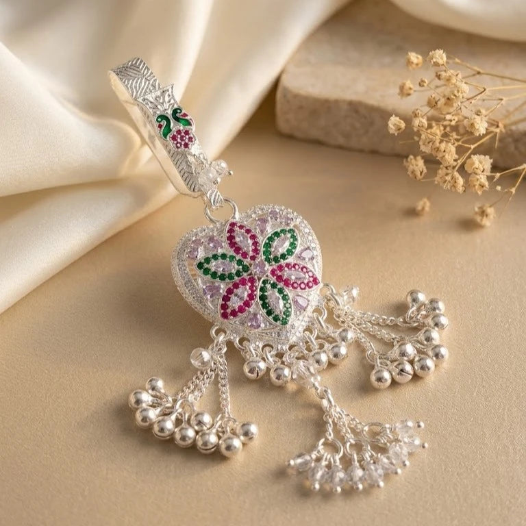 Silver Floral Chabi Chhalla for Women