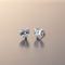 Silver Heart Earring-Cut Sparkle Studs