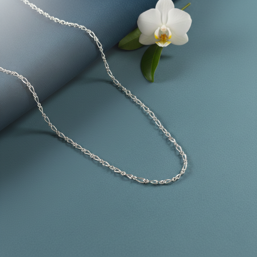 Silver Infinity Twist Chain Elegant Daily Wear