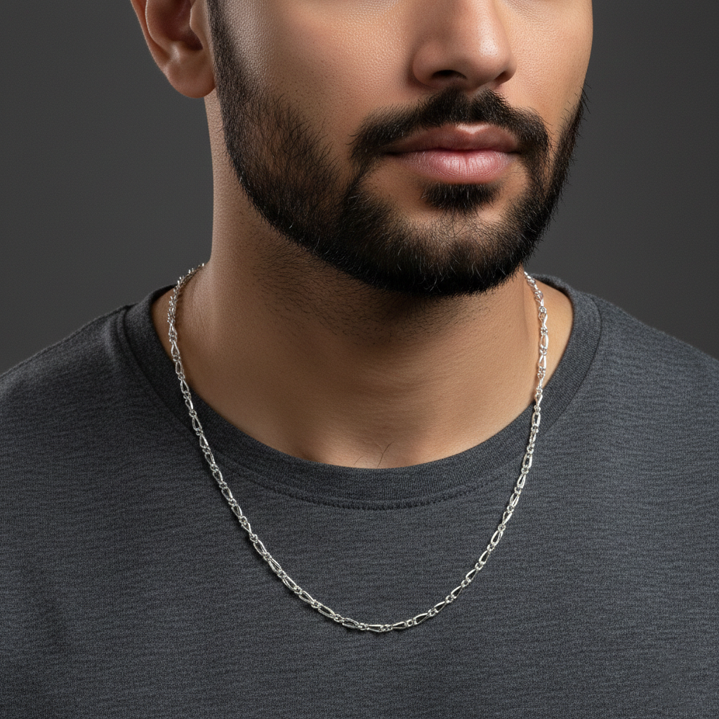 Silver Infinity Twist Chain Elegant Daily Wear