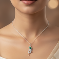 Silver Krishna Morpankh Pendant Special Elegant Necklace