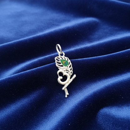 Silver Krishna Morpankh Pendant Special Elegant Necklace