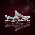 Silver Multicolor Ghungroo Toe Ring Pair