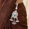 Silver Peacock Saree Latkan with Crystal Tassels Designer Saree Accessory for Women