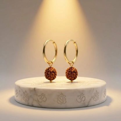Silver Rudraksha Hoop Earrings Spiritual Unisex Bali Jewelry