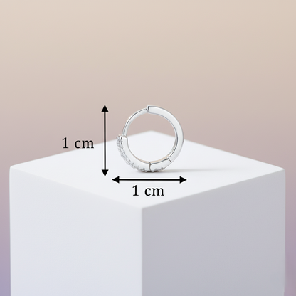 Silver Triple-Row CZ Hoop Earrings