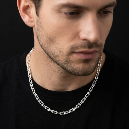 Silver 8 Shape Connecting Design Chain for Boys