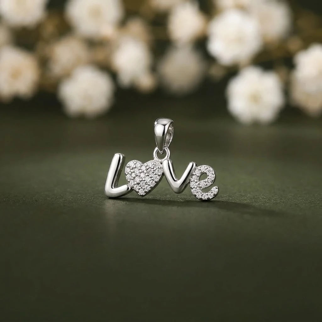 Silver Attractive Love Sign Pendent