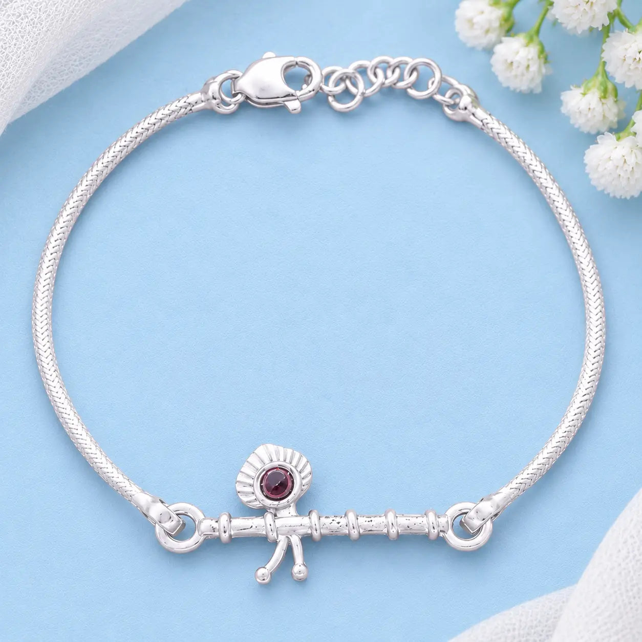 925 silver Basuri bracelet with flute design