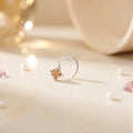 Silver Beautiful Square Peach Gem Nosepin