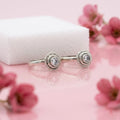 Silver Blooming Shiny White Gems Toe Rings