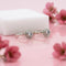 Silver Blooming Shiny White Gems Toe Rings