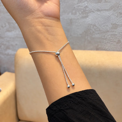 Silver Blue Evil Eye Adjustable Bracelet for Women