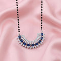 Silver Blue Gemstone Designer Mangalsutra for Girls