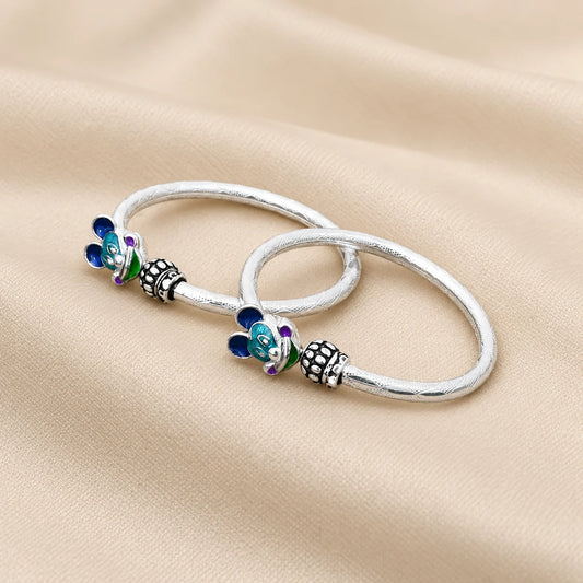 Silver "Blue Micky Mouse" Baby Kada