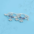 Silver Blue Peacock Design with Ghungroo Kada Payal for Baby