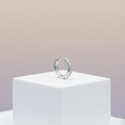 Silver CZ Hoop Earrings Elegant Everyday Style