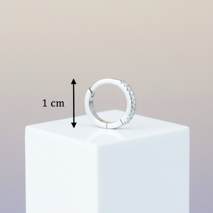 Silver CZ Hoop Earrings Elegant Everyday Style