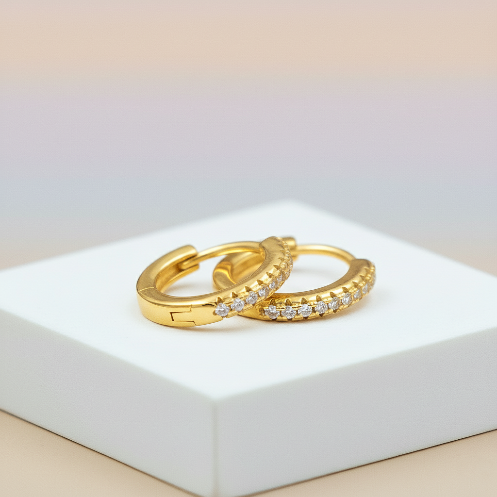 Silver CZ Hoop Earrings Elegant Everyday Style