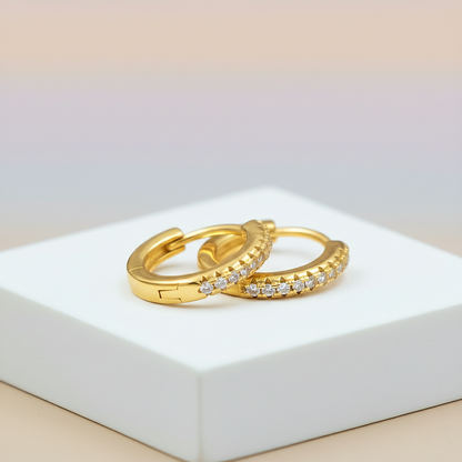 Silver CZ Hoop Earrings Elegant Everyday Style