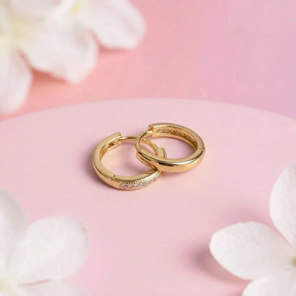 Silver CZ Hoop Earrings Elegant Everyday Style