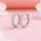 Silver CZ Hoop Earrings Elegant Everyday Style