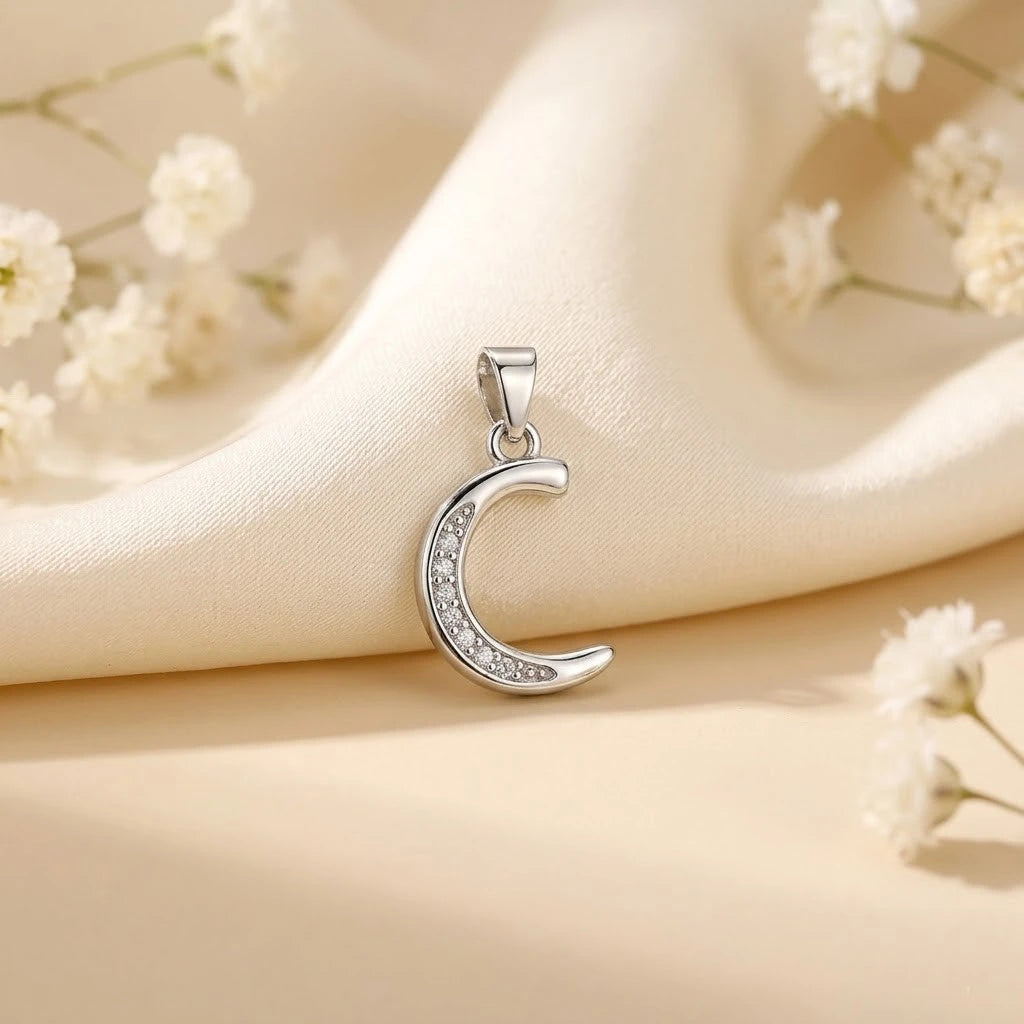 Silver C Name Symbol Pendent