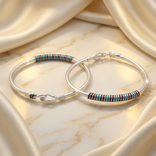 Silver Capable design Kada Payal