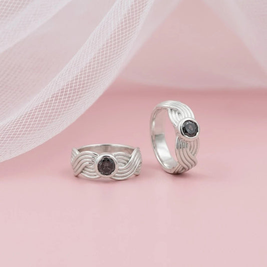 Silver Center CZ Gem Stone with Wave Design Bichhiya for Girls