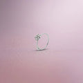 Silver Center CZ Stones Flower Design Nosepin for Girls