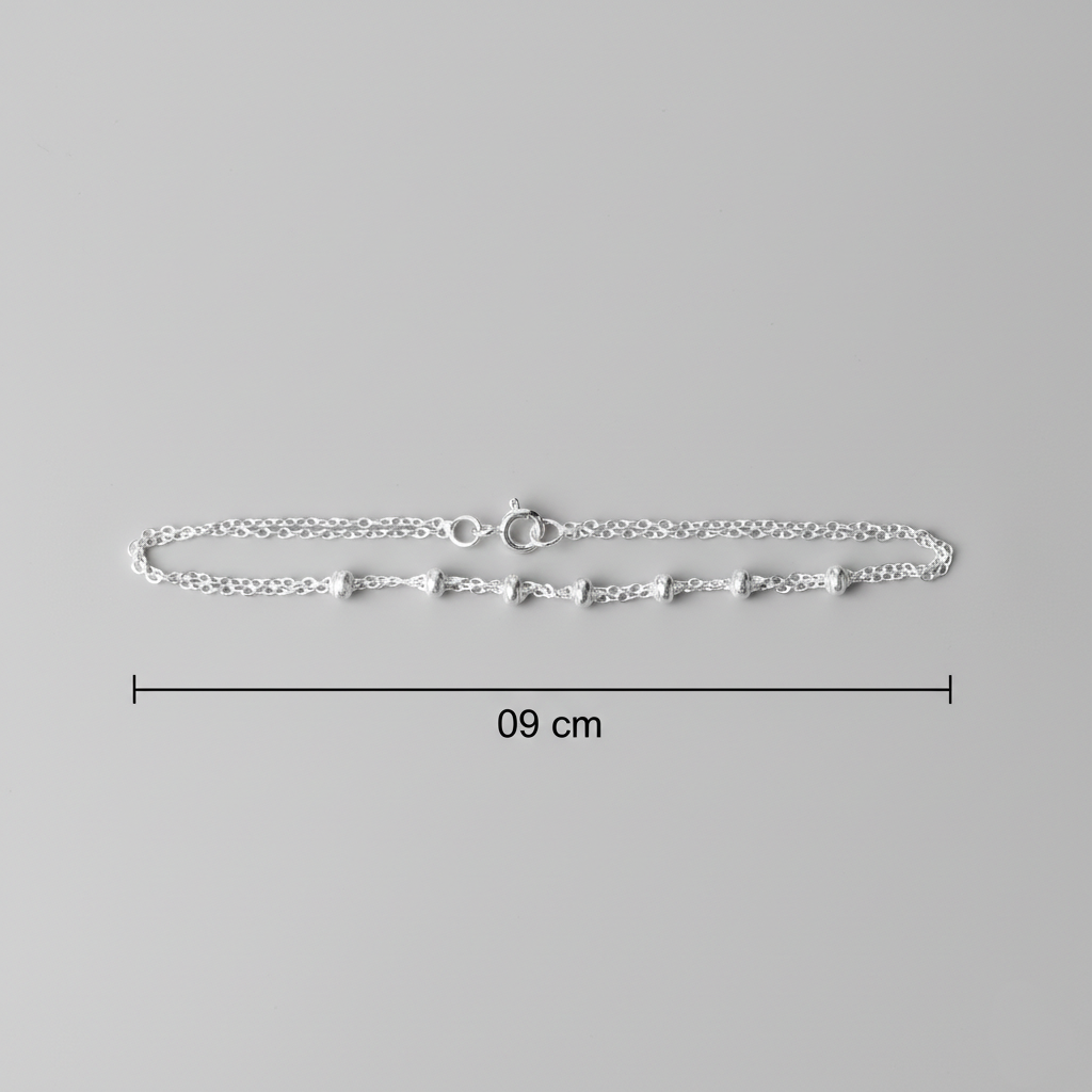 Silver Chain Bracelet with Beads