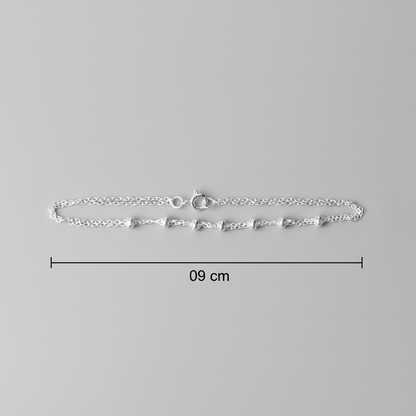 Silver Chain Bracelet with Beads