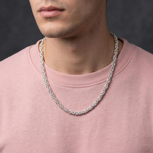 Silver Chain Unique Bud Twist Pattern