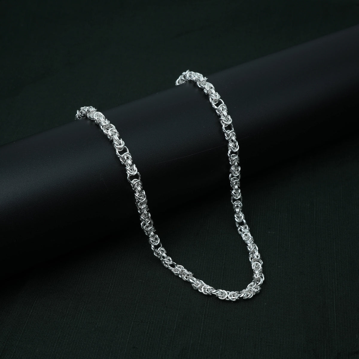 Silver Chain Unique Bud Twist Pattern for Boys
