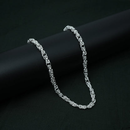 Silver Chain Unique Bud Twist Pattern for Boys
