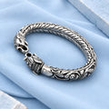 Silver Classic Gajmukh Oxidised Chandi Kada for Mens

