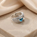 Silver Classic Owl Eyes Ring