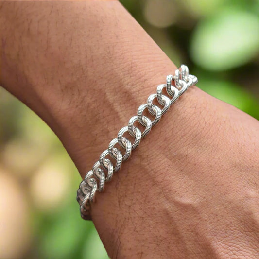 Silver Classical Design Boys Bracelets
