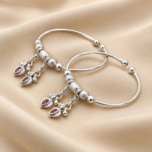 Silver Classical Heart Symbol Baby Kada