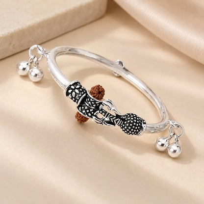 Silver Classical Rudraksha Beads Baby's Kada