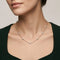 Silver Classy Beads With Rose Gold Linked Chain