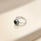 Silver Classy Green Round Gemstone Ring