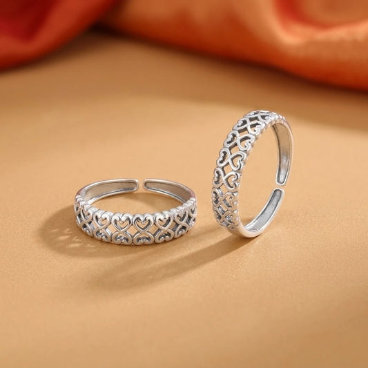Silver Connecting Heart Design Bichhiya for Girls
